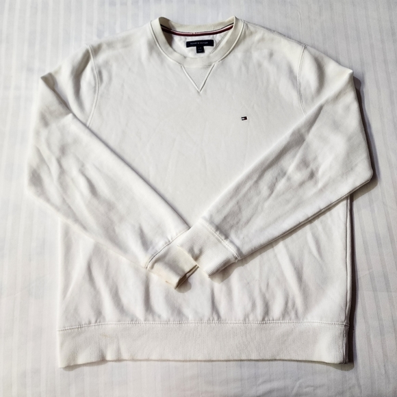 Tommy Hilfiger Other - Tommy Hilfiger Men's White Crewneck Pullover Sweatshirt Size Large